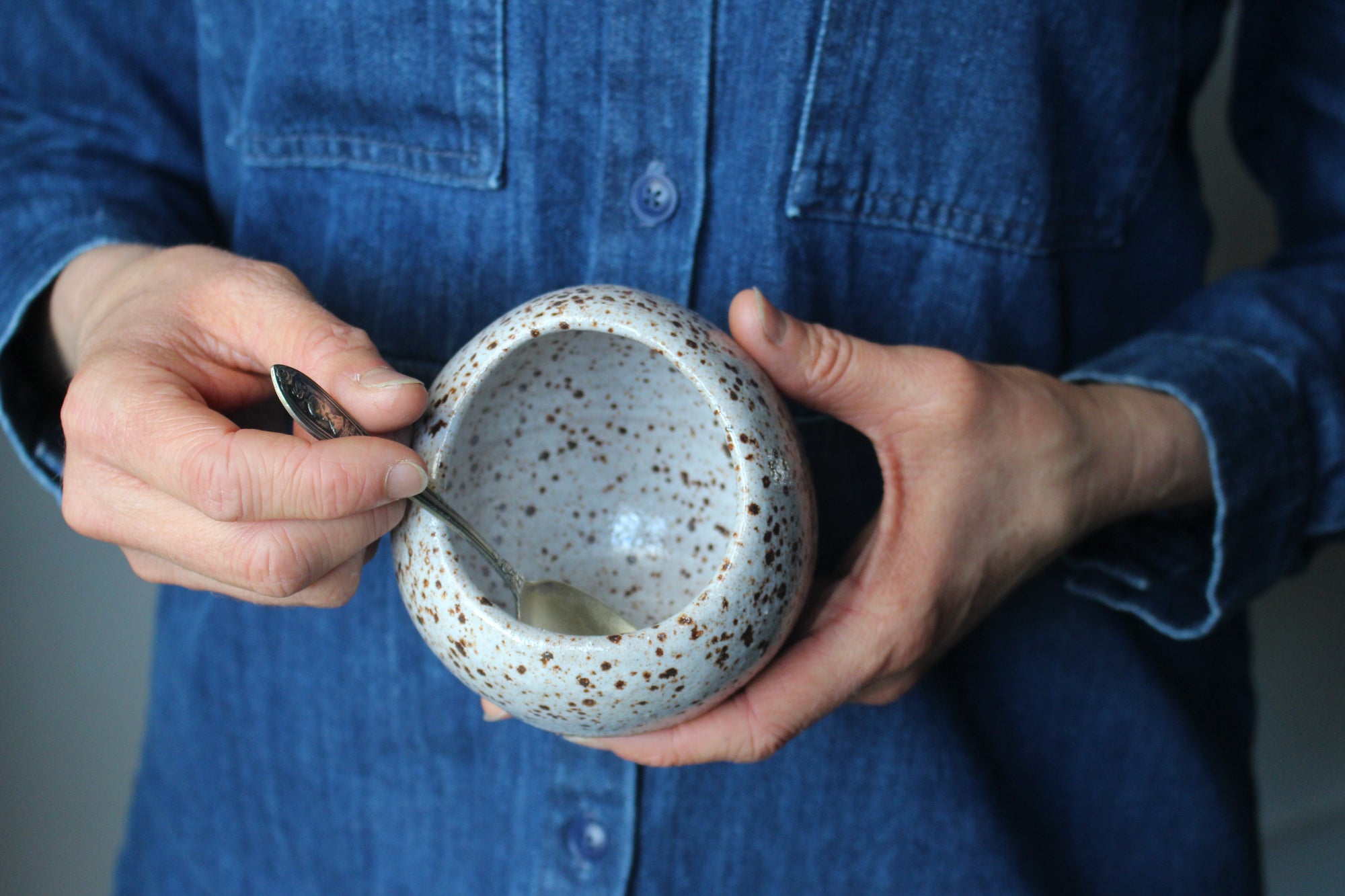 Slightly Imperfect Salt Pig in Rustic Speckled Clay