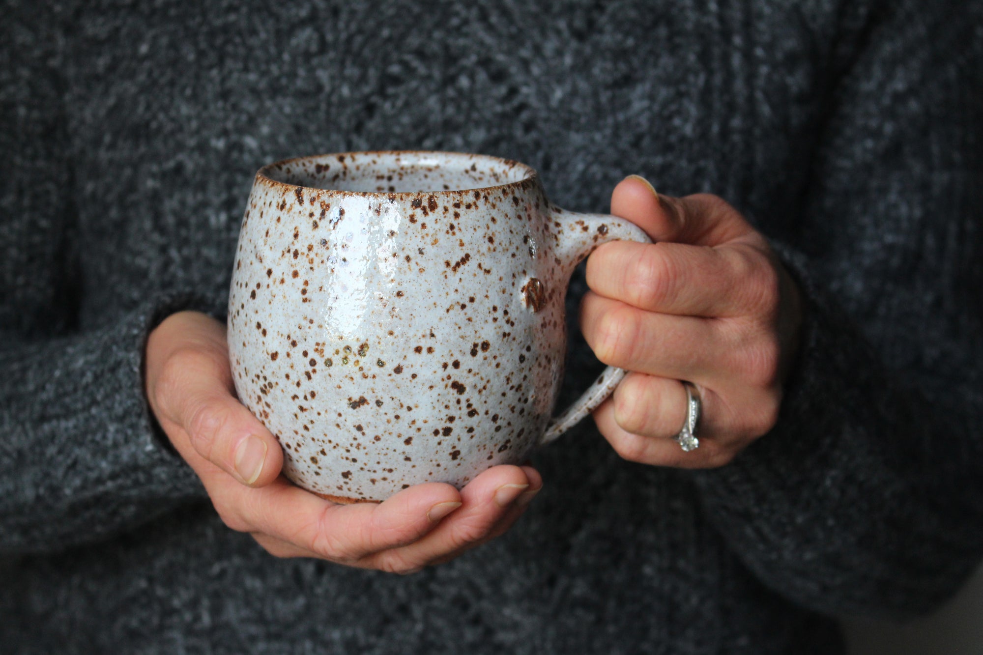 Speckled White Mug: Eight