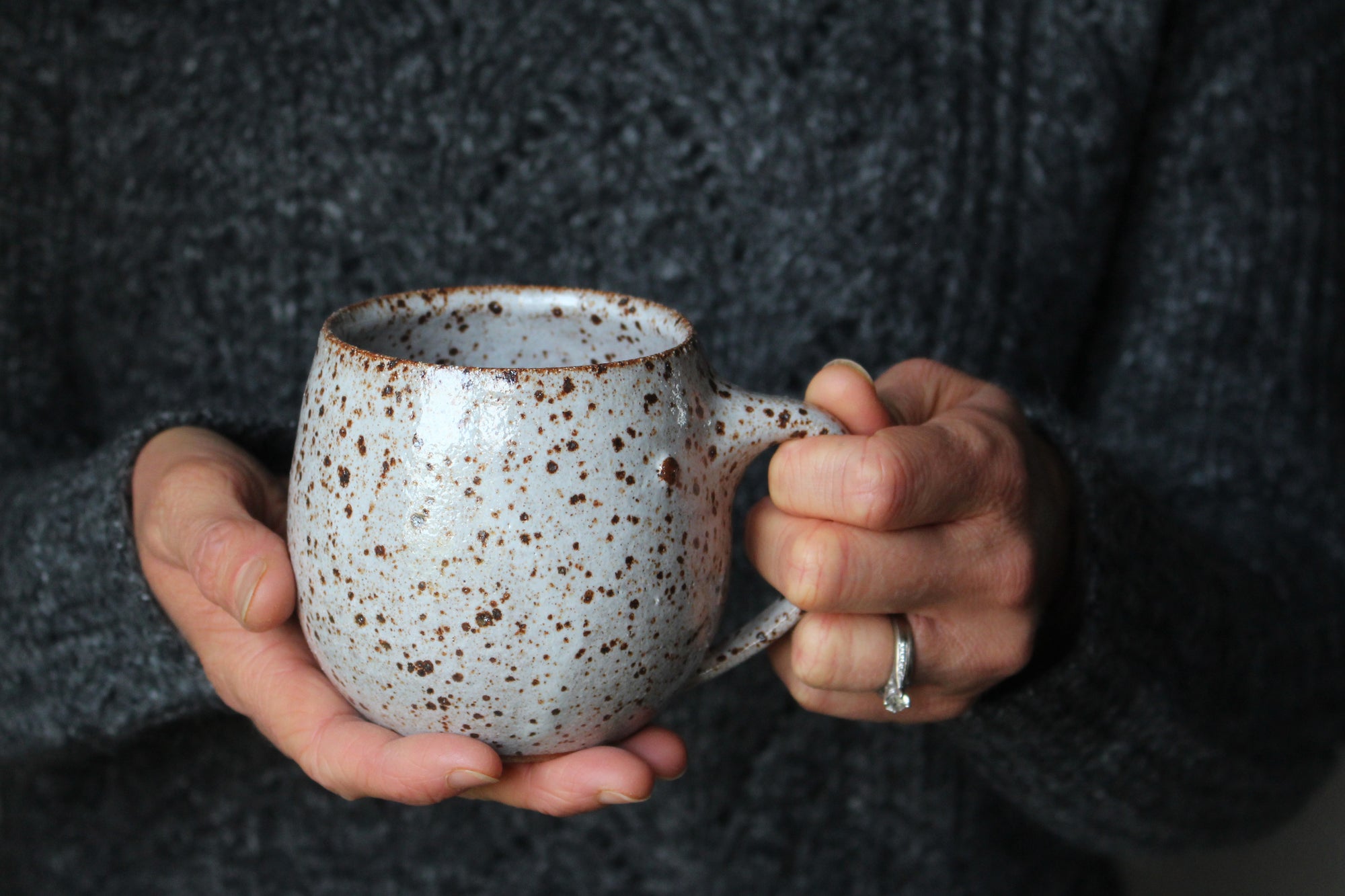 Speckled White Mug: Six