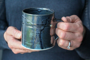 Slightly Flawed Small Metallic Black Mug