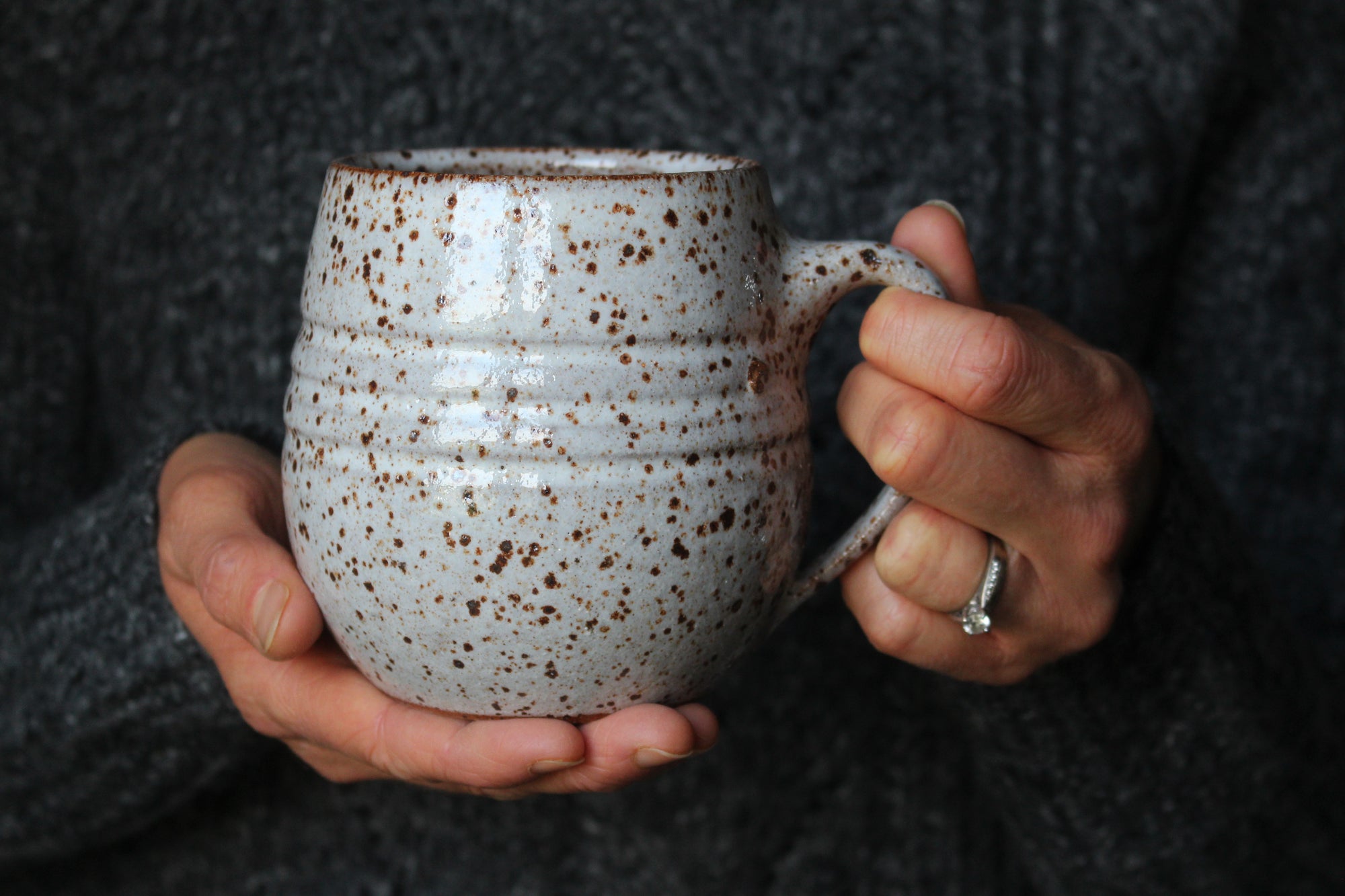 Large Speckled White Mug: Fifteen