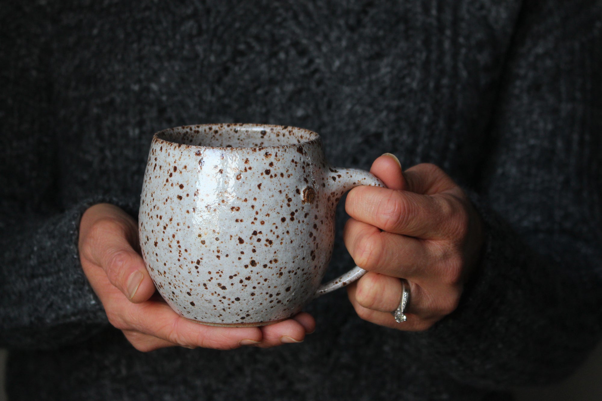 Speckled White Mug: Thirteen