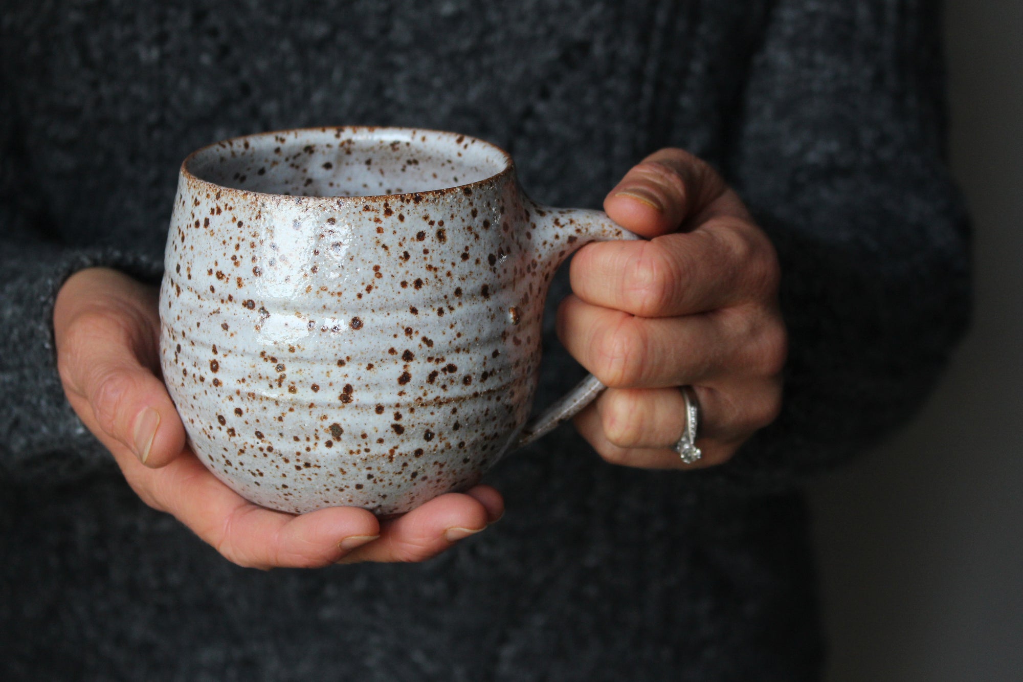 Speckled White Mug: Two